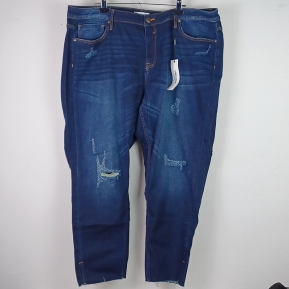 VIGOSS DESTRESSED STRETCH  RAW HEM GORGEOUS SKINNY JEANS SZ 24W - Picture 11 of 11